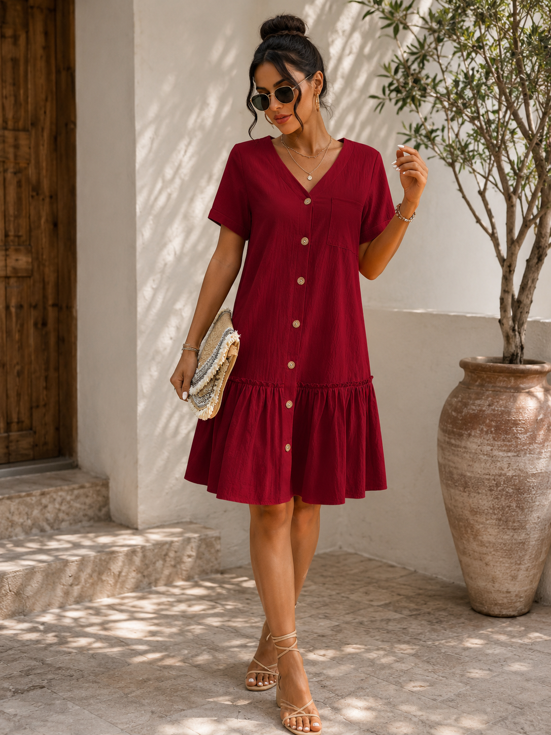Robe d'été à manche courte