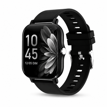 Montre connectée Obrel noire, vue de face sur fond neutre