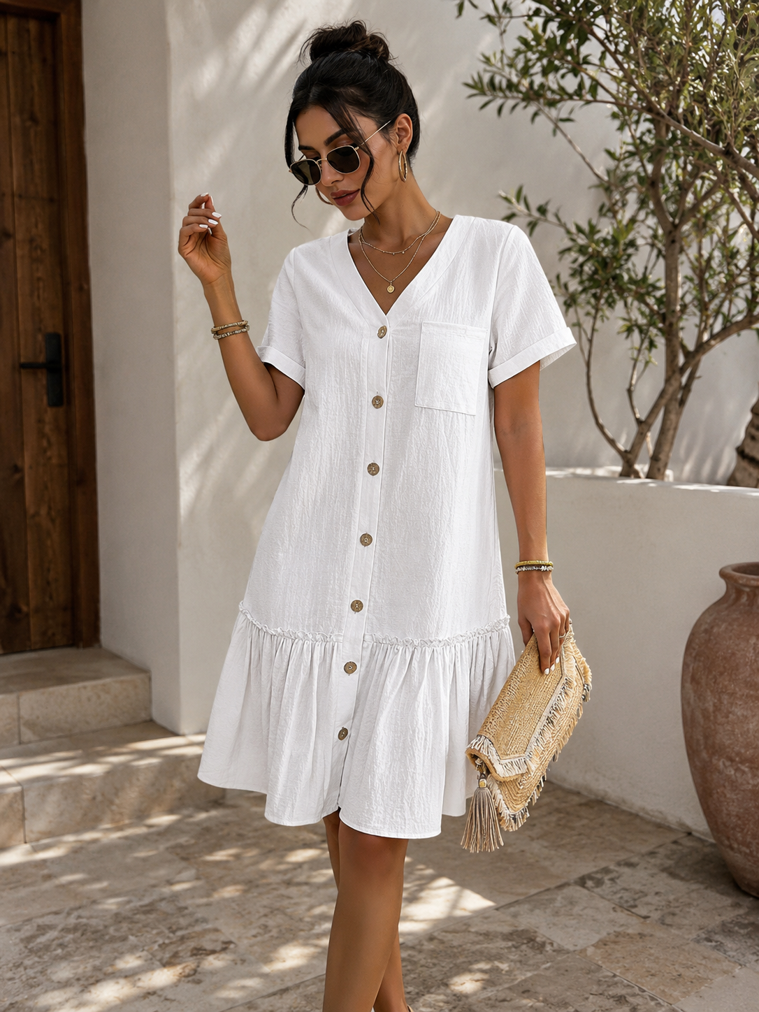 Robe d'été à manche courte