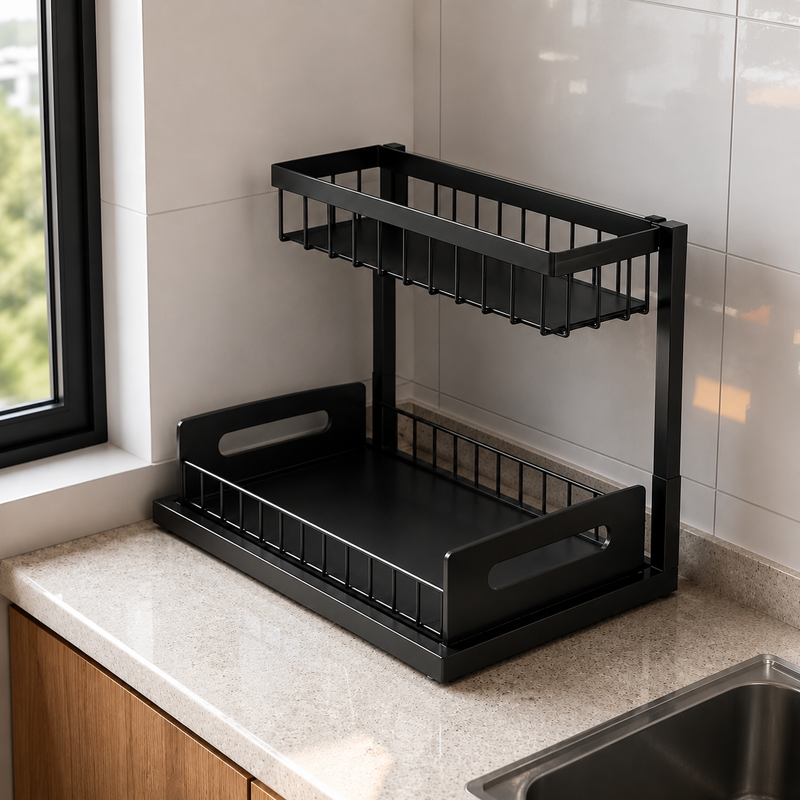 Nova - 2-Tier Metal Sliding Under-Sink Organizer | Kitchen